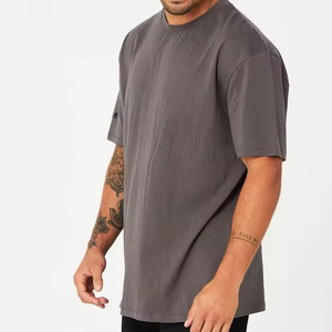T-shirts pour hommes grande taille à séchage rapide, prix de gros, nouvelle collection, vêtements décontractés, 100% coton, épaules tombantes - Product Image 6