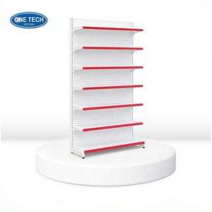 One Tech Custom 7 Layer Single Sided Perforated <b>Wall</b> Display Rack Powder Coated Metal Anti Rust Non Slip Multipurpose Retail - Product Image 5