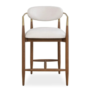 Chaise de salle à manger rembourrée de style mid-century modern avec pieds en bois et coussin en velours pour usage domestique - Product Image 6