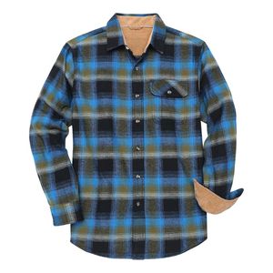 Chemise en flanelle pour homme, gris pierre, à carreaux, mélange de coton, intérieur chaud, boutons sur le devant, intemporelle, pour tous les jours - Product Image 4