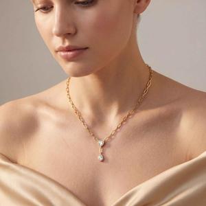 สร้อยคอรูปหัวใจเพชรเลี้ยงในห้องปฏิบัติการ ทองคำขาว 18K โรแมนติก น้ำหนักรวม 1.72 กะรัต เครื่องประดับชั้นดี ของขวัญสุดหรูสำหรับผู้หญิง - Product Image 2