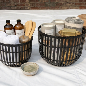 Panier de rangement en bambou tissé vintage écologique, multifonctionnel, rond, multi-usages, panier pour plantes - Product Image 4