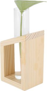 Maceta Moderna de Vidrio Estilo Art Deco con Base de Madera, Florero Hidropónico de Alta Calidad para Decoración de Plantas Verdes en Hogar u Oficina - Product Image 2
