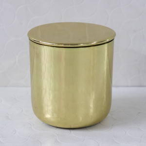 Bocaux à bougies vides de luxe, finition brillante, faits à la main, écologiques, avec couvercles métalliques gravés du logo personnalisé pour la décoration intérieure - Product Image 1