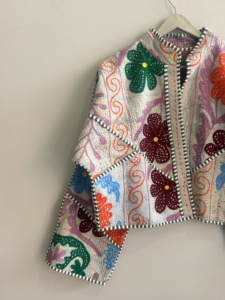 Chaqueta Kantha vintage reversible para mujer, abrigo bordado, chaqueta Suzani - Product Image 3