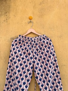 Conjunto de Pijama de Algodón Tejido con Estampado Floral, Manga Larga, Cintura Elástica, Cuello Camisero, Ropa de Dormir Informal de Verano para Mujer - Product Image 4