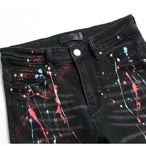 Jeans en denim bleu délavé décontractés pour hommes, 100% coton, haute qualité, service OEM en gros - Product Image 5