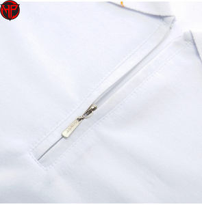Haut de golf décontracté tricoté pour homme grande taille, imprimé numérique, anti-plis, à blocs de couleur, à manches courtes et fermeture éclair sur le devant - Product Image 4