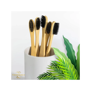 Brosse à dents de haute qualité 100% biodégradable, écologique, poils en nylon doux, manche léger et naturel, usage domestique, marque VIETCHOICE - Product Image 3