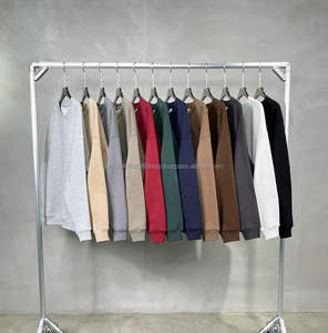 Sweat-shirt à col rond surdimensionné en molleton 350G pour homme, sweat-shirt personnalisé en laine, hip-hop unisexe, pull à capuche pour homme - Product Image 1