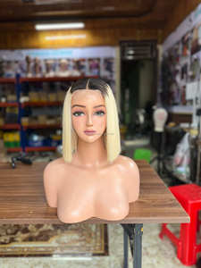 Perruques en cheveux naturels vietnamiens bruts sans colle, perruques frontales en dentelle pour femmes noires, vente en gros - Product Image 3