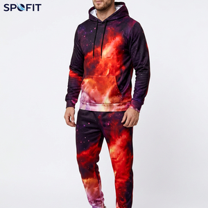 Custom Men's <b>Galaxy</b> Print <b>Hoodie</b> Tracksuit Set 2 Piece Pullover <b>Hoodie</b> Jogger Pants Full Print Streetwear Sportswear OEM - Product Image 5