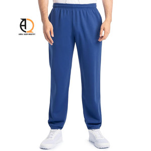 Pantalon de survêtement en coton bleu marine pour homme, taille élastique, décontracté, avec poches latérales, tissu tricoté mi-lourd, idéal pour l'automne - Product Image 5