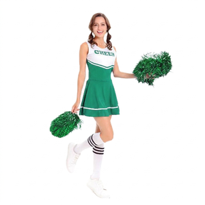 Girls Cheerleading <b>Skirt</b> Uniforms Sets Sleeveless Cheerleader Costumes 100% Polyester Printed Aerobics Basketball Soccer - Product Image 5