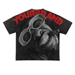 Y2k Streetwear 100% coton DTG T-shirts Hip Hop imprimés personnalisés T-shirts graphiques Vintage surdimensionnés - Product Image 1