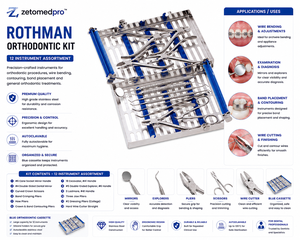 ชุดเครื่องมือทันตกรรมสำหรับใช้ในการจัดฟันแบบ Rothman พร้อมตลับเทป OEM - Product Image 2