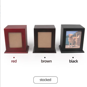 Urna Funeraria de Madera para Mascotas con Marco de Fotos Cuadrado, Ataúd Conmemorativo para Perros y Gatos, Exhibición en el Hogar - Product Image 2