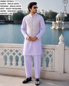 Royal pista green <b>Kurta</b> Pajama - Product Image 3