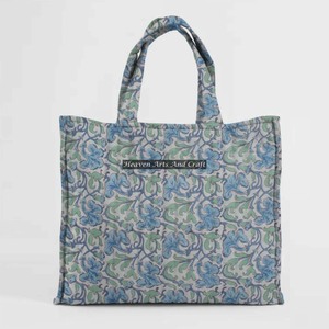 Conception personnalisée épaule plage sac matelassé main bloc coton matelassé carré grand imprimé floral matelassé fourre-tout sac à bandoulière - Product Image 1