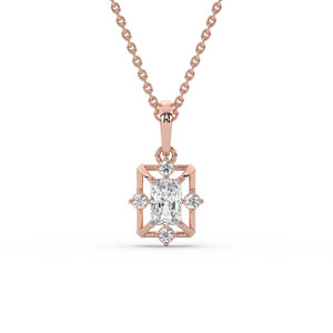 เพชรเลี้ยงในห้องปฏิบัติการ 0.84 กะรัต ทรงบริลเลียนท์ ทองคำแท้ 14K จี้หรูหราสำหรับผู้หญิง - Product Image 6