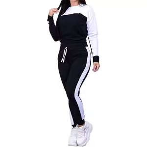 Conjunto deportivo unisex con logotipo personalizado profesional, sudadera con capucha de forro polar para entrenamiento y fitness, talla grande, y pantalones deportivos para mujer - Product Image 1