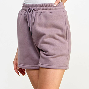 Shorts d'été pour femmes de haute qualité, 100% coton, respirants, séchage rapide, couleur unie, imprimés sur mesure, boutons, taille élastique - Product Image 5