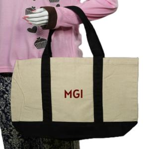 Heavy-Duty <b>Large</b> Women's Cotton <b>Canvas</b> Tote <b>Bag</b> with Zipper Closure Japan Style Design Eco-Friendly Reusable for Beach Daily Use - Product Image 1