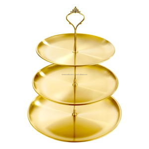 ขาตั้งเค้กทรงกลมเงางาม เหมาะสำหรับวางขนมหวานบนโต๊ะ จัดแสดงคัพเค้กสำหรับงานปาร์ตี้ งานแต่งงาน งานวันเกิด โดย Ambience Lifestyle - Product Image 5