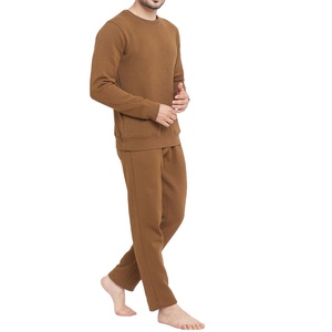 Conjunto Deportivo de Algodón para Hombre, Cuello Redondo, Manga Larga, Color Sólido, Pantalones Jogger Largos, Ropa Casual de Otoño, Transpirable, Corte Regular - Product Image 2