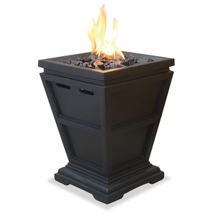 Black Square Concrete Propane <b>Fire</b> <b>Pit</b> Classic Freestanding Outdoor <b>Fire</b> <b>Pit</b> <b>Table</b> - Product Image 1