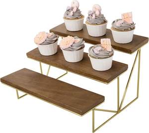 Soporte para Cupcakes con Estructura de Metal de Latón, Soporte de Servicio Escalonado para Aperitivos y Postres, Exhibidor Elegante para Fiestas y Bodas - Product Image 5