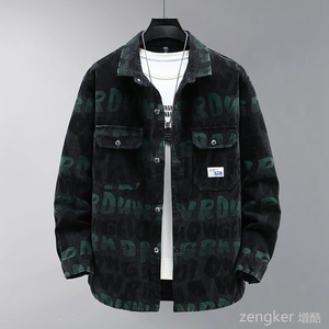 Chaqueta vaquera extragrande de moda para hombre, ropa de trabajo informal de otoño con bolsillos, tallas de 190kg 12XL a 11XL - Product Image 1