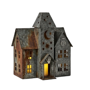 Portavelas rústico de metal galvanizado, estilo vintage, para velas de té, ideal para la mesa navideña. - Product Image 3