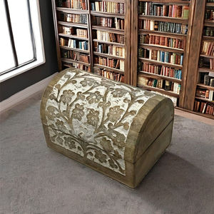 Caja de almacenamiento de madera de mango macizo sin terminar hecha a mano, cajas de regalo personalizadas al por mayor, decoración de grabado, carteles de pared artesanales de madera - Product Image 2