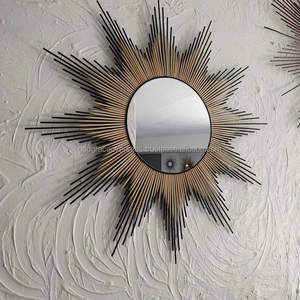 Espejos de cristal redondos decorativos para sala de estar, decoración de pared, espejos grandes, decoración de pared, espejo de pared - Product Image 1