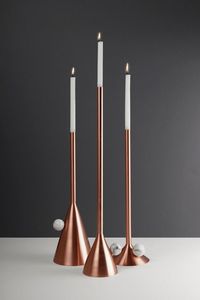 Modern <b>silver</b> cylinder candle holder with white marble base unique home decor tabletop centerpiece luxury candle accessory - Product Image 2