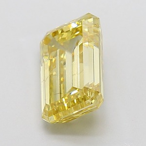 Diamant de 5,01 carats, taille émeraude, jaune intense fantaisie, clarté SI1, excellente taille, diamant certifié pour bijoux de luxe - Product Image 2