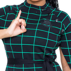 Black Green Oxford Button <b>Cape</b> Sleeve Midi Dress for <b>Women</b> Elegant Casual Party Dress Stylish Sorority Fashion Washable Cotton - Product Image 6