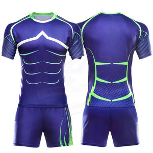 Conjuntos de Uniformes de Rugby Transpirables de Alta Calidad, 100% Poliéster, Manga Corta, Tallas Grandes, Absorben la Humedad, Disponibles en Varias Tallas - Product Image 2
