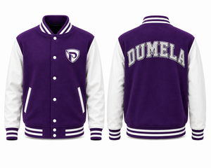 Dumela Purple <b>White</b> Varsity <b>Jacket</b> <b>Men</b> Preppy Style Button Front Letterman Bomber Autumn Outerwear - Product Image 1