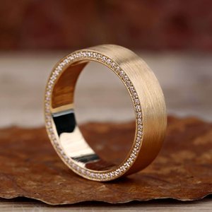 <b>Mens</b> Matte Gold Wedding Band Minimalist Brushed Gold <b>Ring</b> Classic Comfort Fit Wedding <b>Ring</b> <b>for</b> <b>Men</b> - Product Image 3