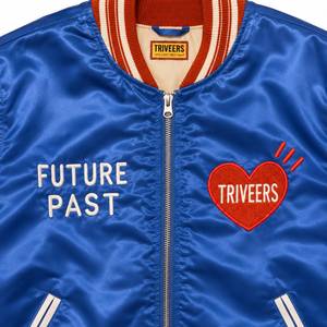 <b>Men's</b> Blue Custom Embroidered Satin Bomber <b>Jacket</b> <b>Men</b> Varsity Baseball Zip Up Streetwear Fashion Wholesale OEM ODM - Product Image 3