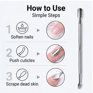 BAFA SURGICAL INSTRUMENTS Stainless Steel <b>Nail</b> Buffer <b>Nail</b> Peeler High Quality Silver Manicure <b>Tools</b> Reusable <b>Nail</b> Cuticle - Product Image 2