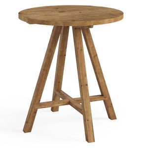 Mesa de Bar Redonda de Madera Maciza con Diseño Robusto para Uso en Exteriores como Cafetería - Product Image 5