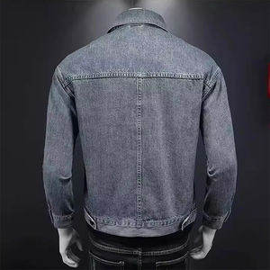 Vente en gros de vêtements d'hiver pour hommes à la mode, veste en jean pour hommes grande taille / vestes en jean avec strass pour hommes en gros - Product Image 4