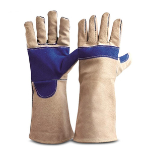 High Performance Leather Industrial Safety Cowhide Split Leather Welding Gauntlet with Cotton Lined <b>Gloves</b> for Spark Resistant - Product Image 5