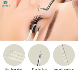 Ensemble d'outils professionnels de précision pour extensions de cils, en acier inoxydable léger, antidérapant, blanc mat, de qualité supérieure, avec poignée ergonomique - Product Image 2