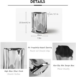 Florero de Metal Texturizado de Lujo Diseñado para Exhibir Hermosos Ramos en Dormitorios, Oficinas y Áreas de Recepción - Product Image 3