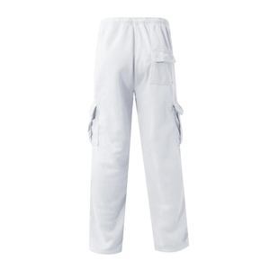 Men's <b>White</b> <b>Cargo</b> Sweatpants Elastic Waist Multiple Pockets Casual Style Breathable Cotton Autumn Wear - Product Image 6
