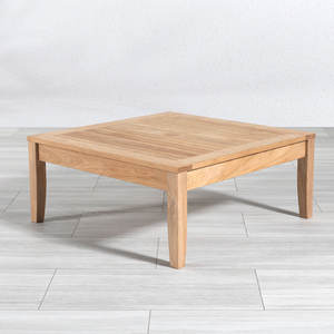 Table basse d'extérieur en teck, moderne, minimaliste, écologique, durable, fabriquée à la main, pour villa contemporaine et terrasse d'hôtel - Product Image 4